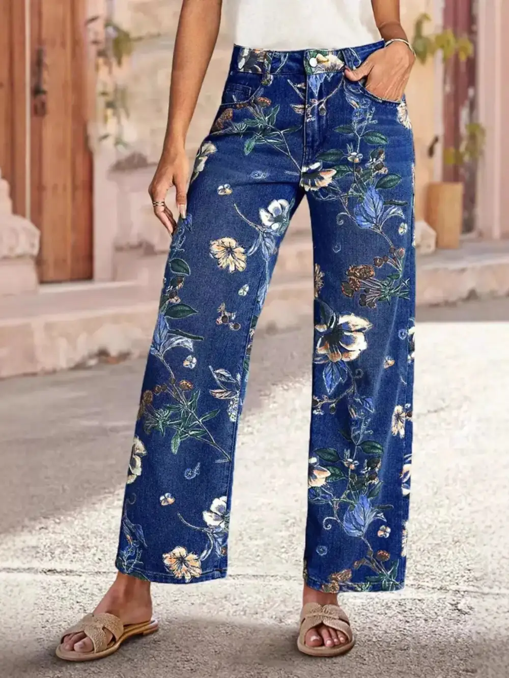 Casual Wide Leg Denim Jeans