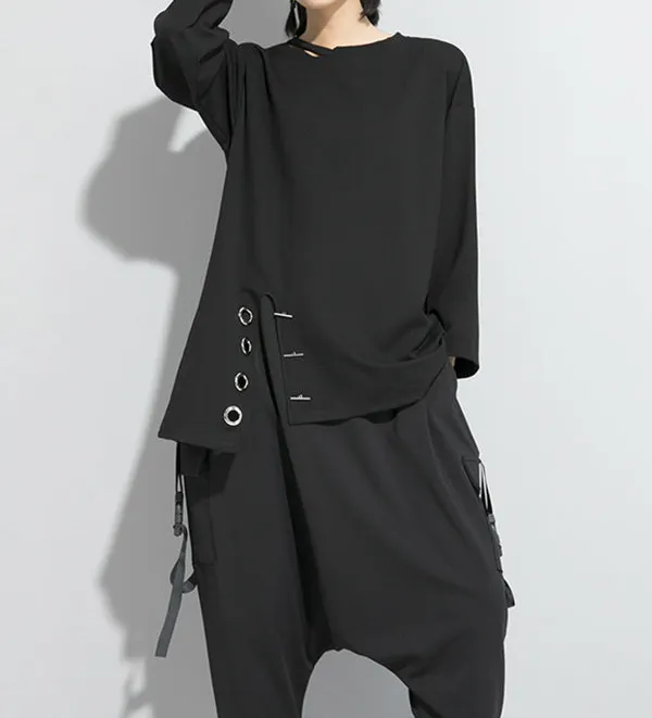 Solid Asymmetric T-Shirt