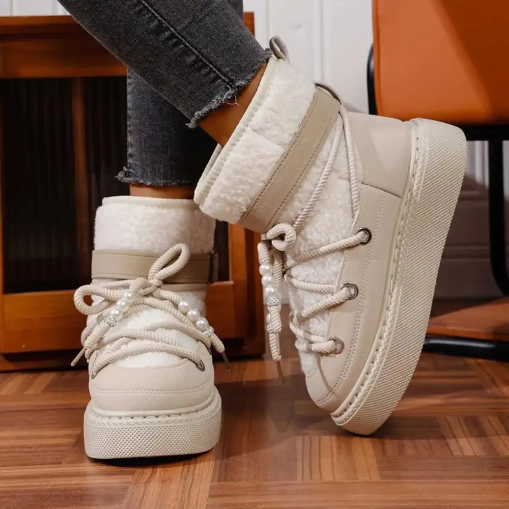 Refined Lace Up Platform Boots