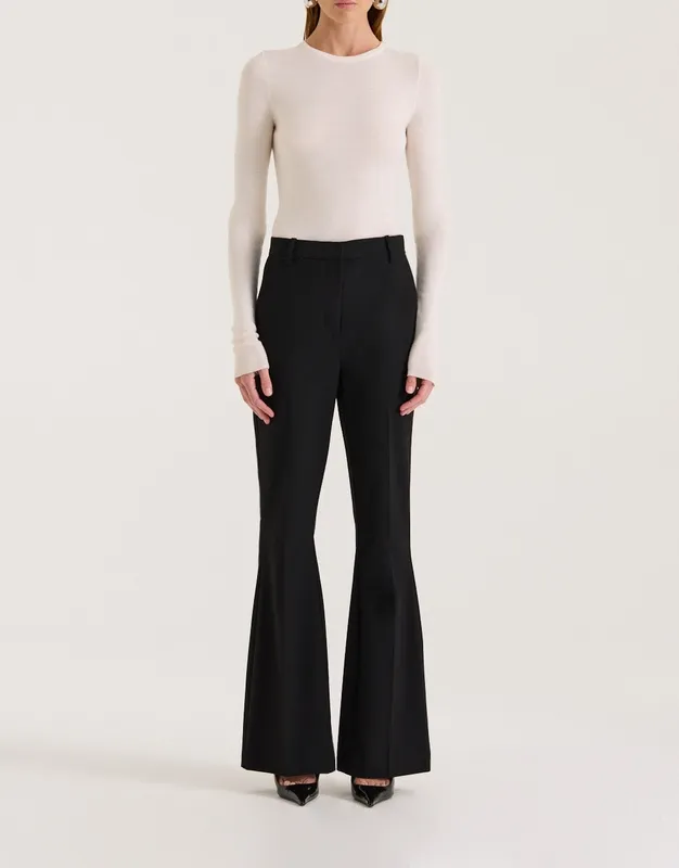 Black Tailored Flare Trouser