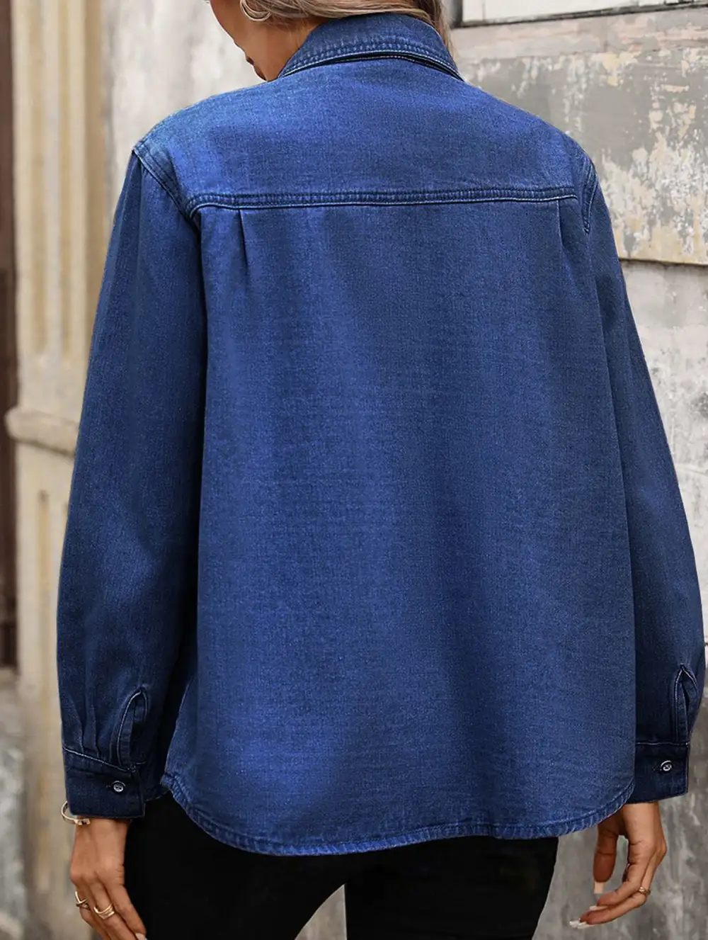 Washed Denim Cardigan Long Sleeve Jacket