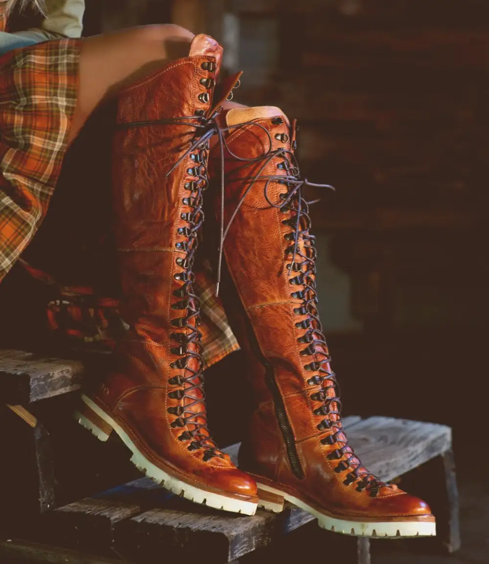 Side-Zip Lace-Up Hiker Boots