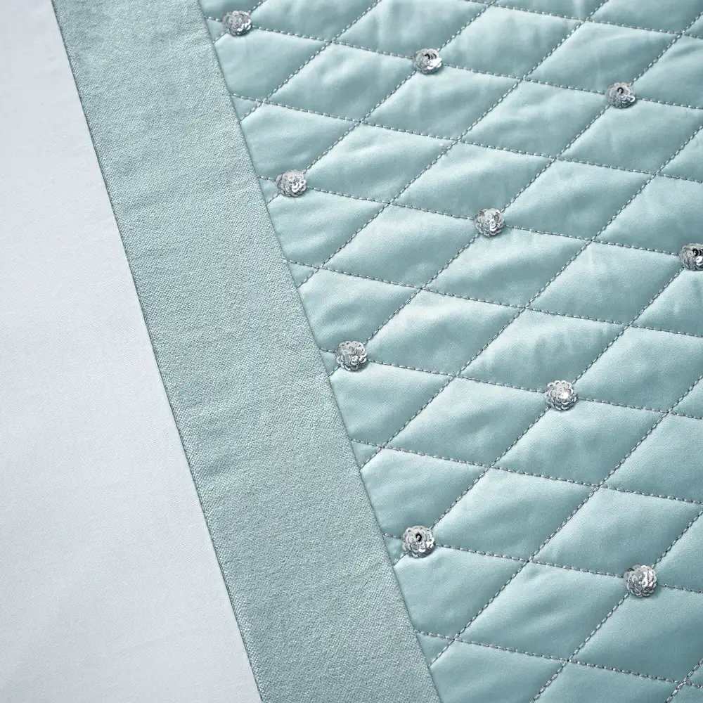 Quilted Printed Satin Duvet Cover Set