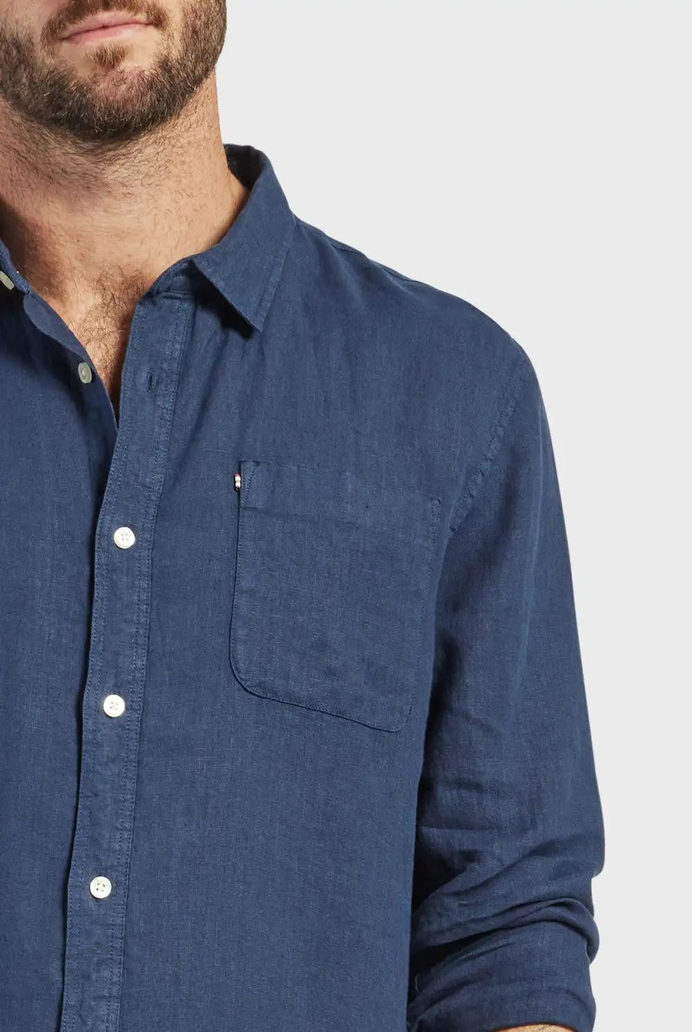 Hampton Linen Shirt-Navy