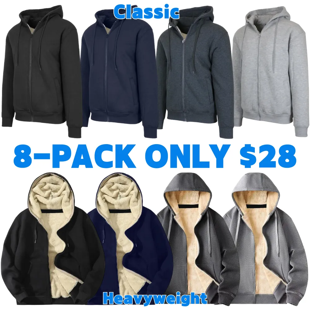 Men's Regular Fit Heavyweight Sherpa Fleece Lined Hoodie & Shacket