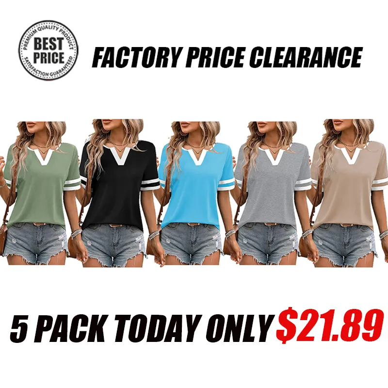 Women's V-neck slim breathable short-sleeve top
