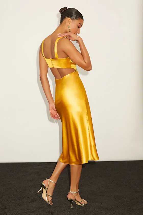 Unmatched Elegance Fuchsia Satin Sleeveless Midi Dress