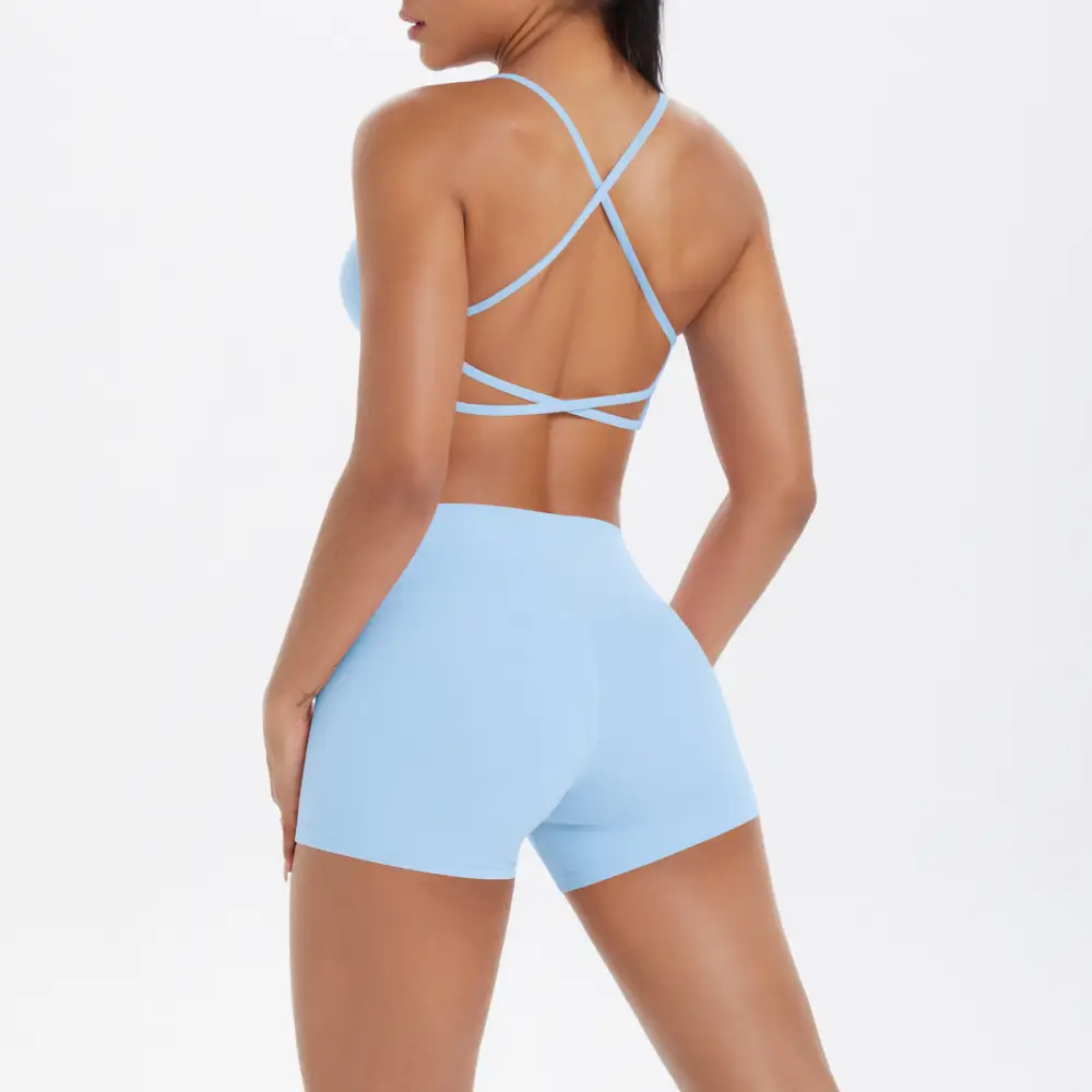 Backless Sleeveless Two-Piece Top and Shorts Active Set
