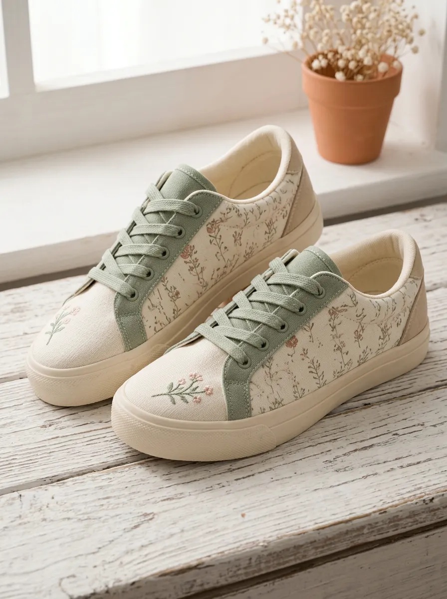 Women's Botanical Garden Floral Printed Canvas Sneakers