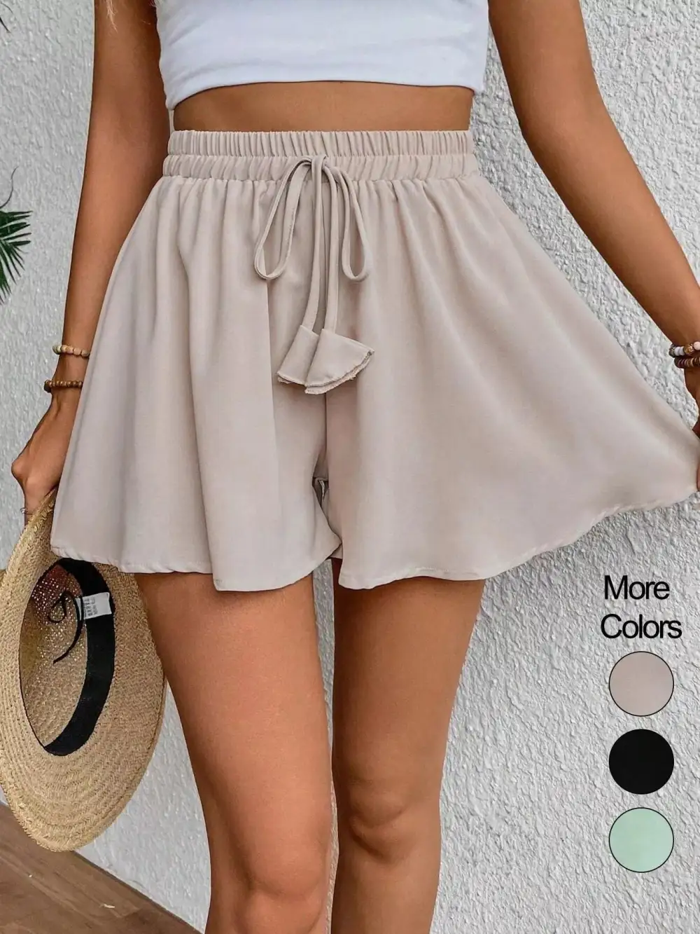 Flowy Drawstring Waist Shorts