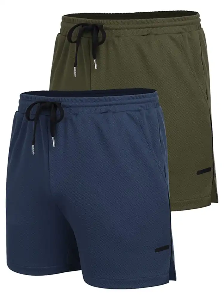 Mesh Lightweight Workout Shorts Two Piece Set