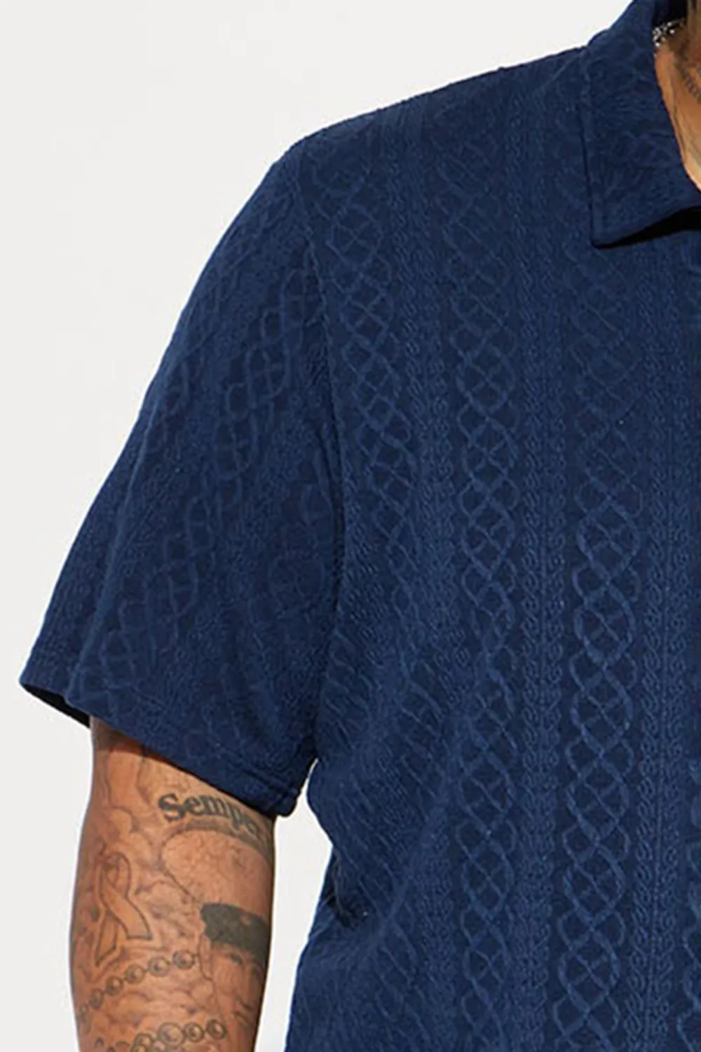 Fold Down Collar Short Sleeve Polo