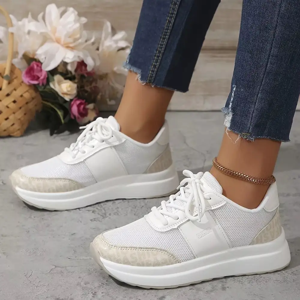 Classic Round Toe Lace-Up Sneakers