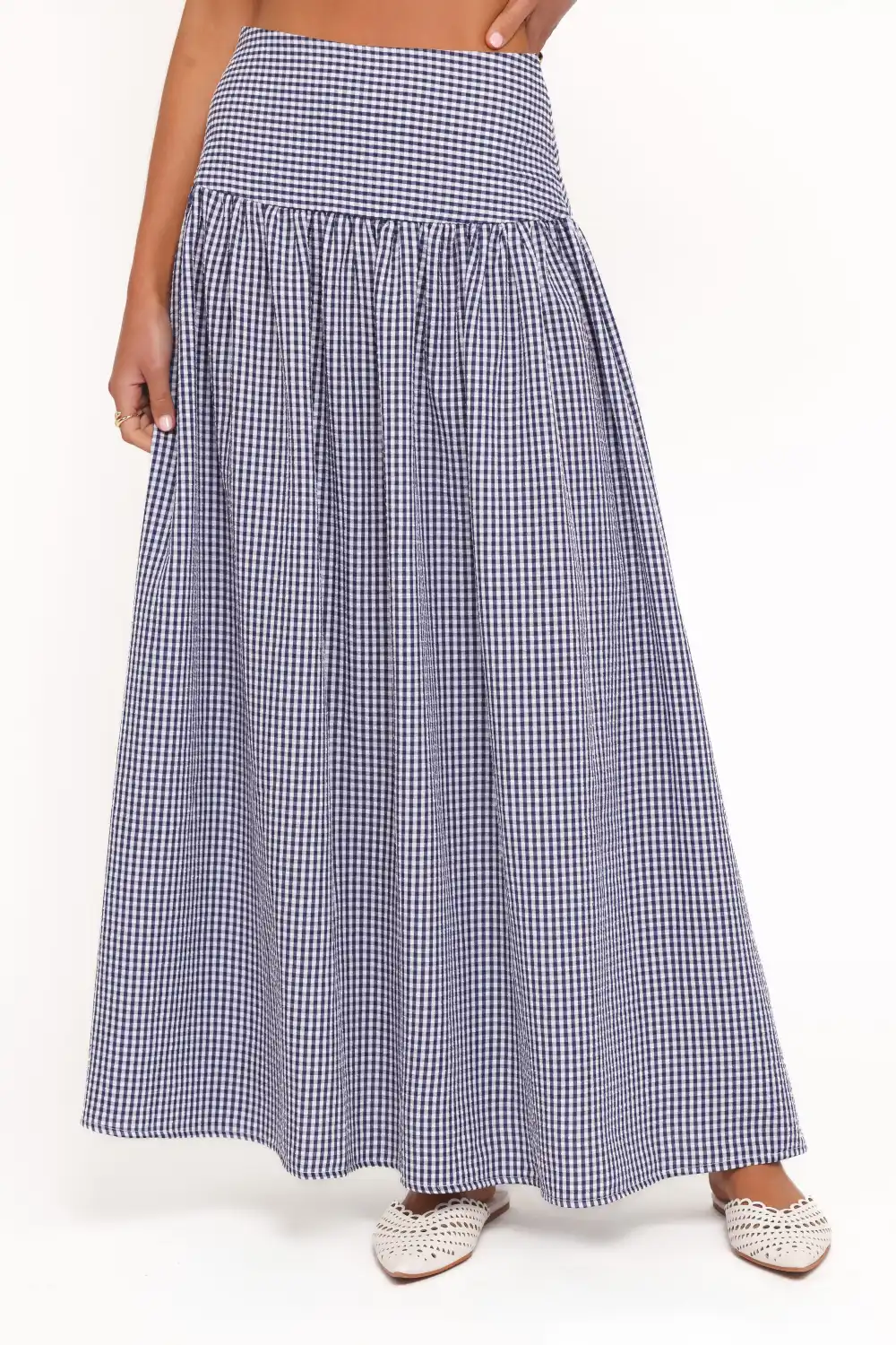Gingham High Rise A-Line Skirt