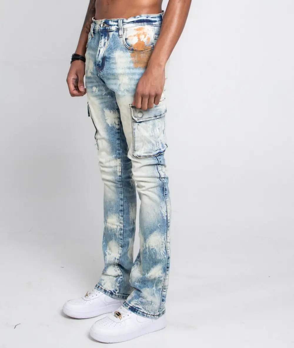 Wash Stacked Cargo Jeans