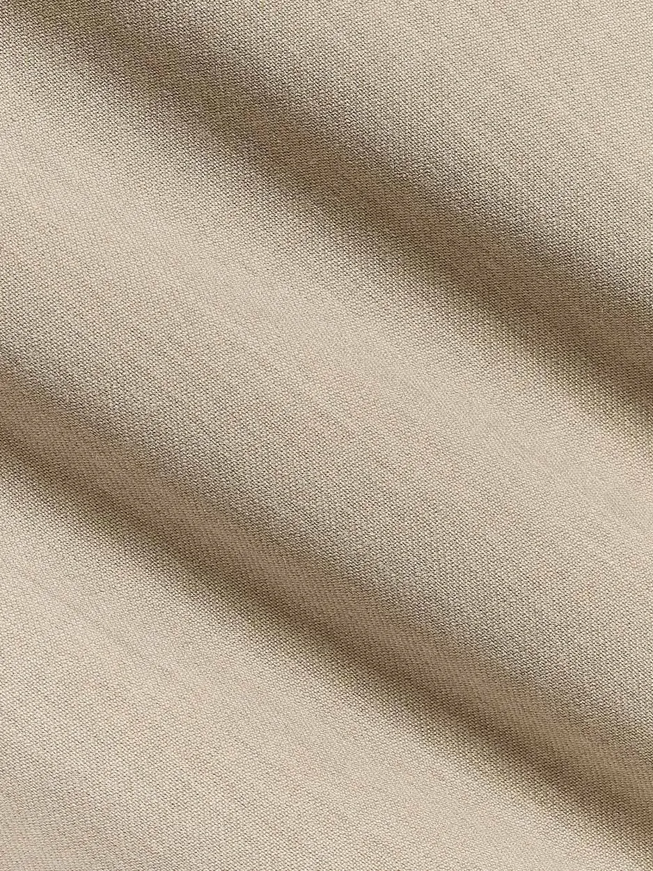 Mid-Waist Tapered-Leg Beige Suit Pant