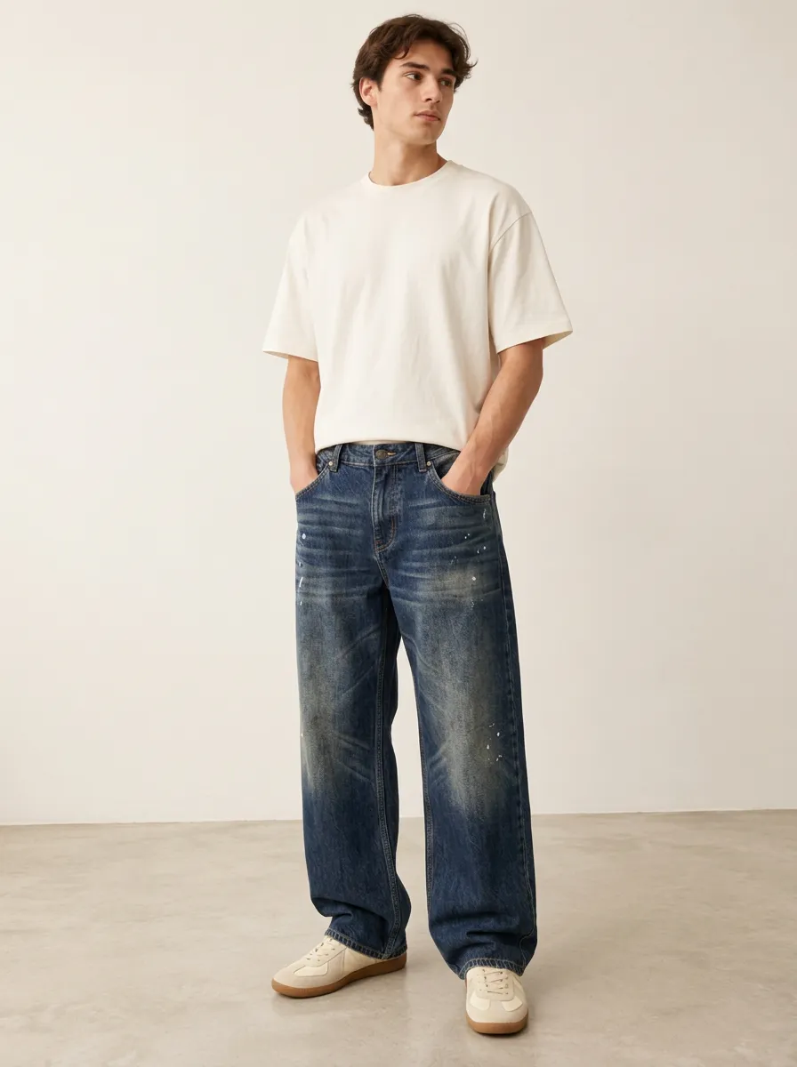 Men's Streetwear Loose Denim Jeans