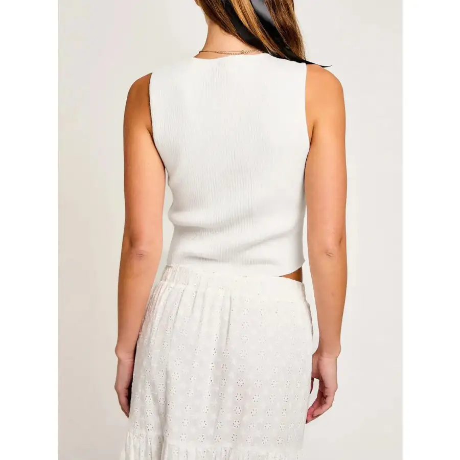 Bow Round Neck Cropped Tank