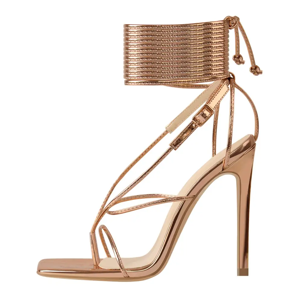 Square Toe Strap Stiletto Modern Sandals