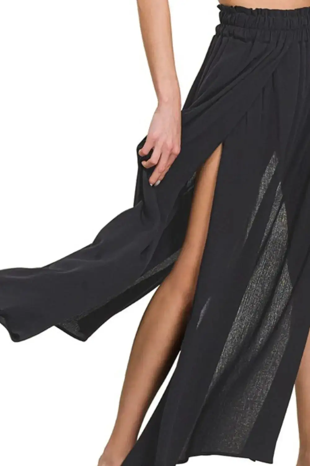 Refined Ruched Woven Skirt