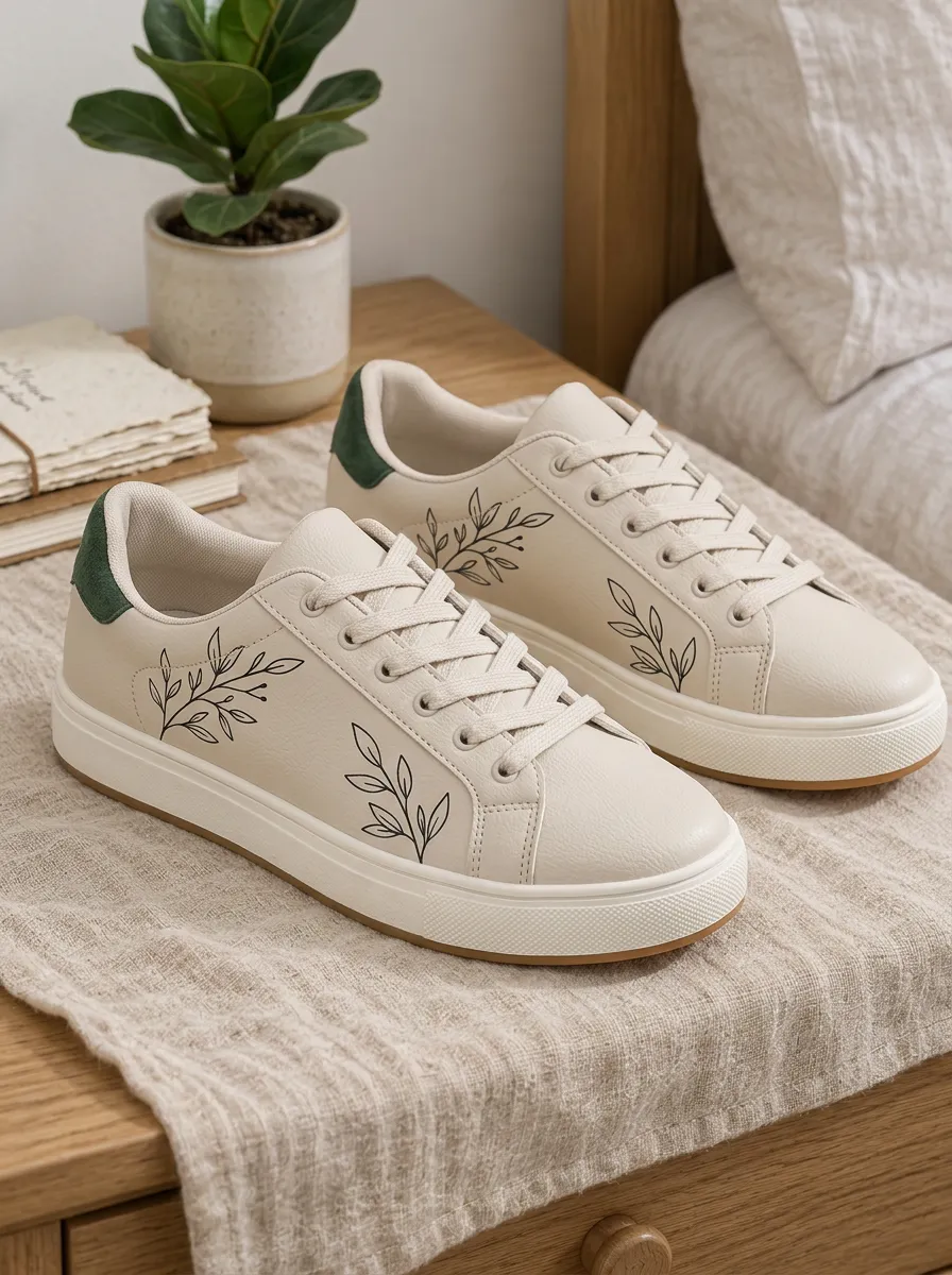 Women's Everyday Botanical Minimalist Leaf Skate Shoes