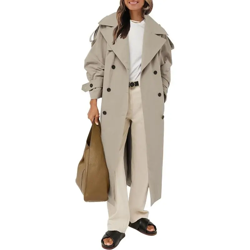 Women‘s Oversized Long Trench Coat – Effortless Elegance Meets Timeless Warmth