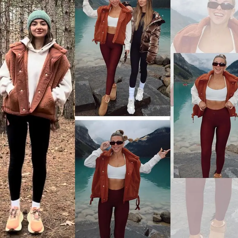 8 Pick Tanming Women'S Warm Sherpa Fleece Vest Casual Cozy Sleeveless Button Down Sherpa Jacket Outerwear With Pockets FallFreshness Womenswear Basic