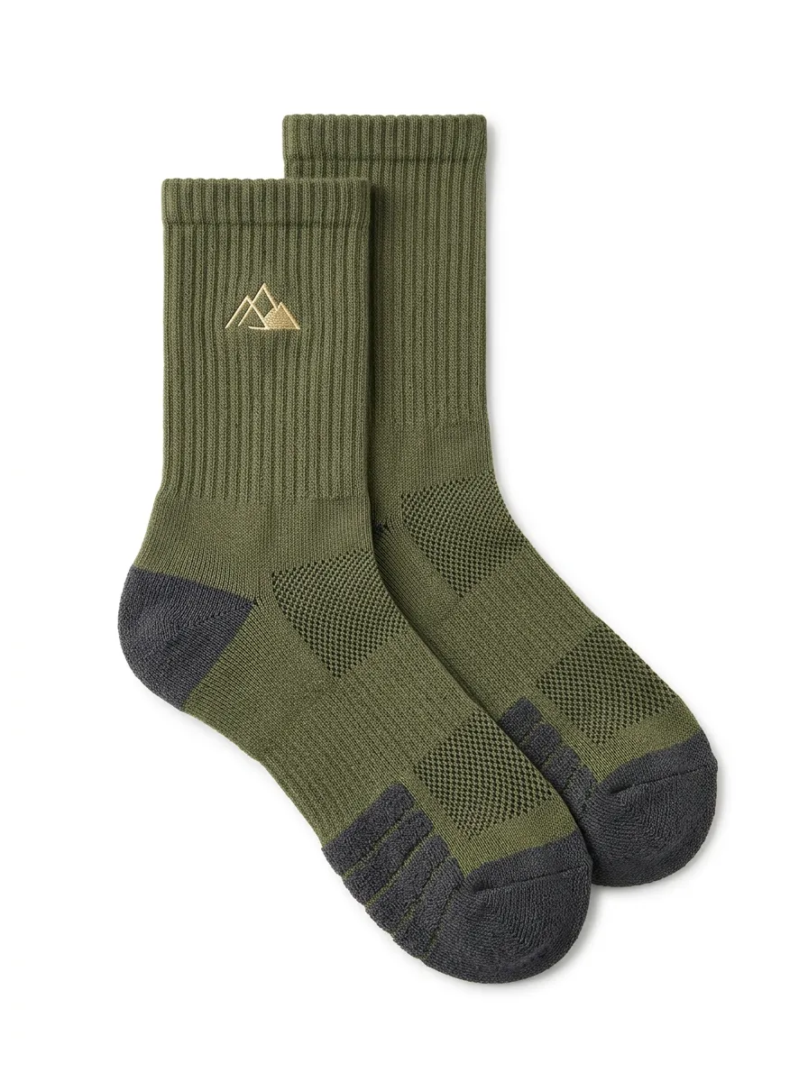 Mountain Socks with Embroidered Art