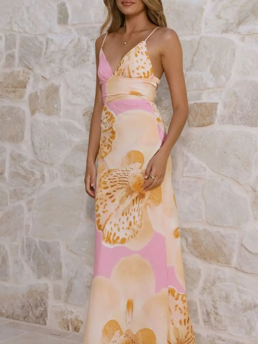 Sleeveless Floral Printed Midi Dress