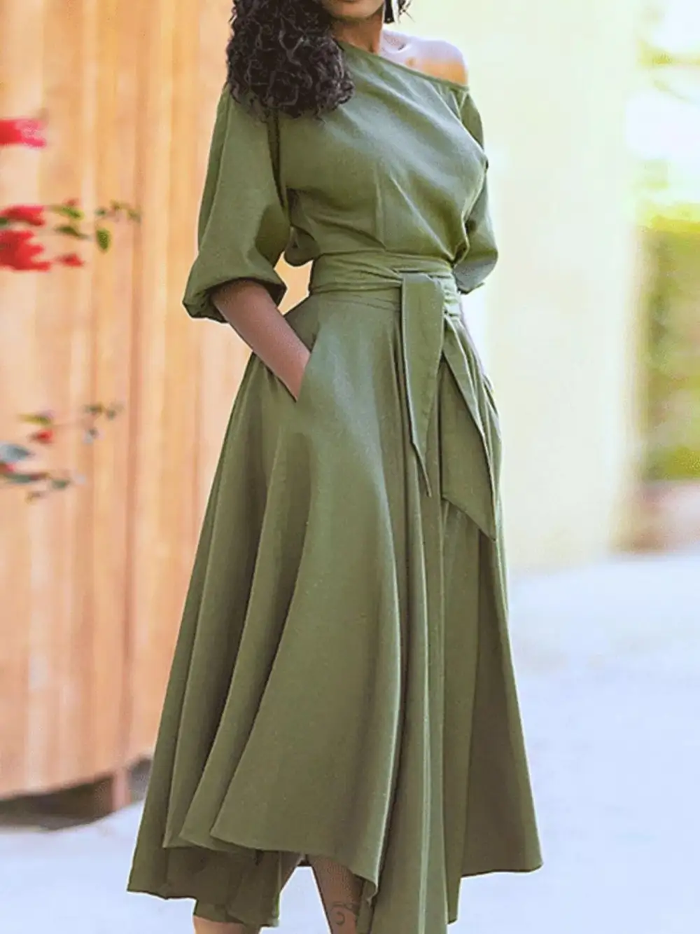 Tie Waist Dress Casual