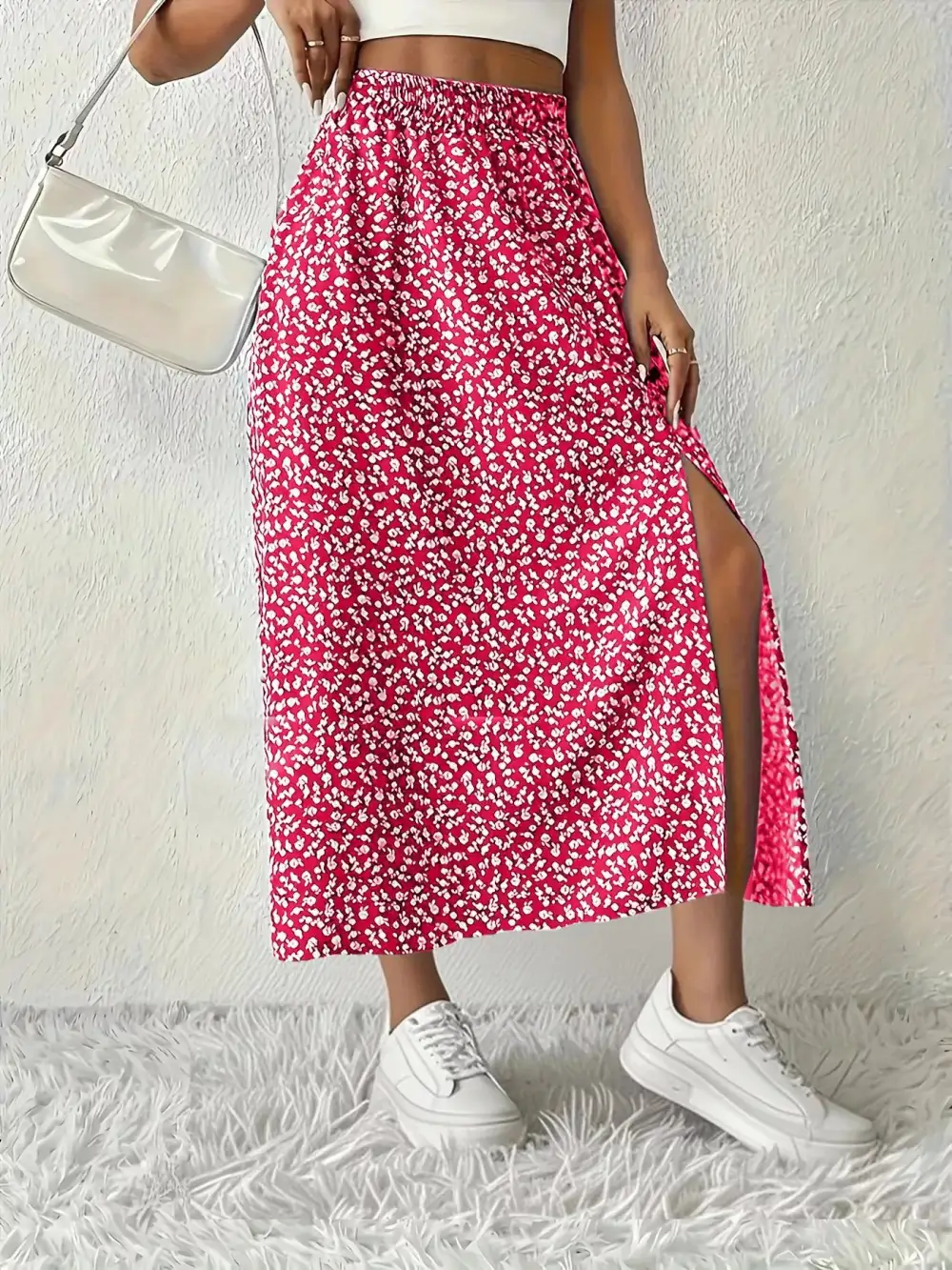 Wearable Printed Slit Detail Skirt