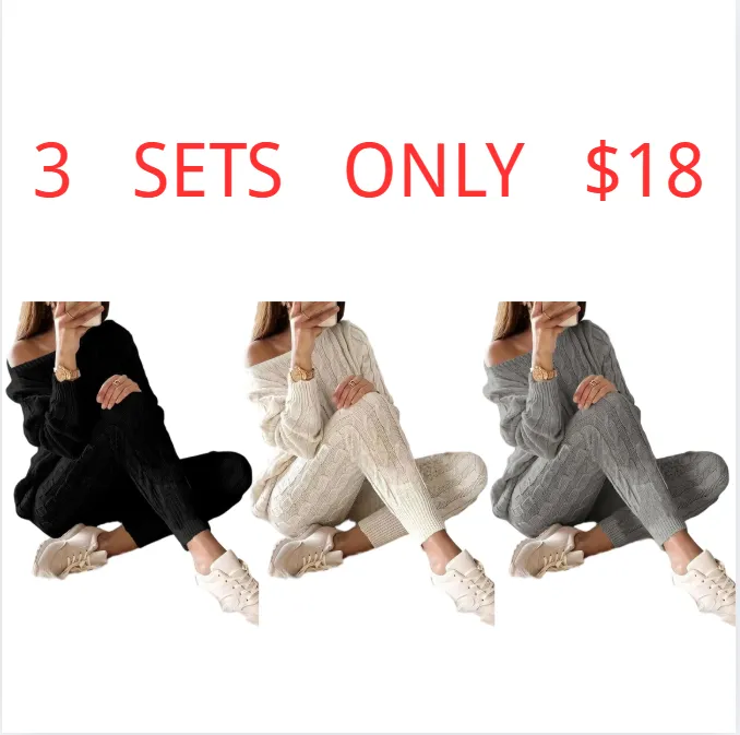 Women's Solid Sweater & Pants Set