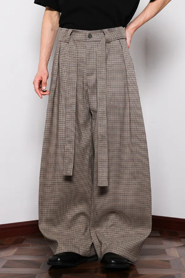 Men's Plus Size Wide Leg Tied Pants