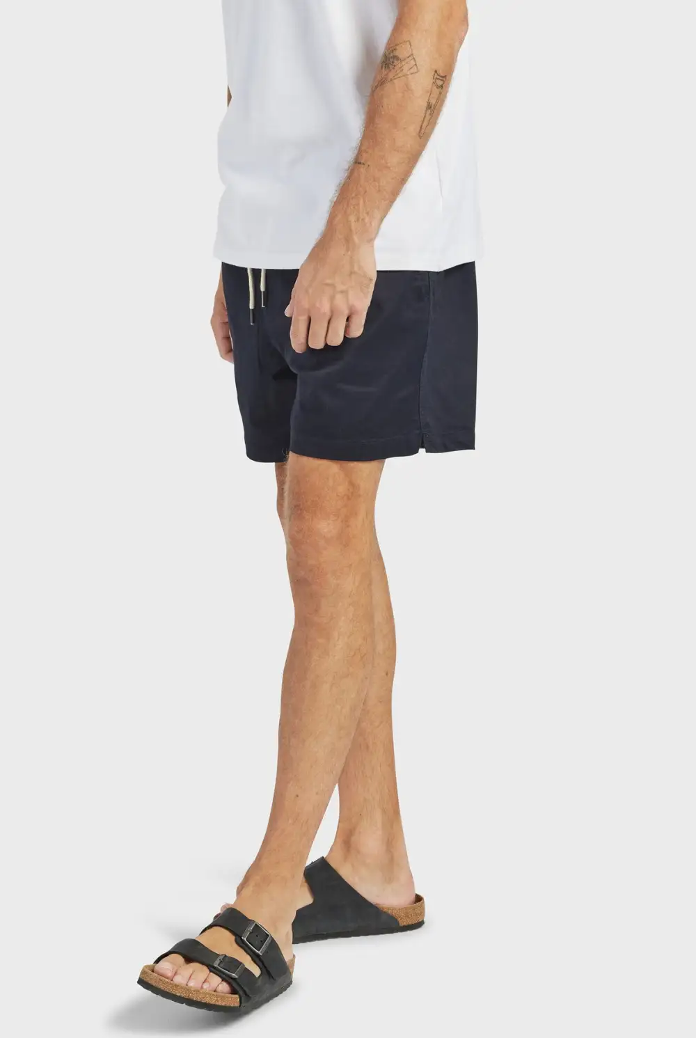 Black Cotton Drawstring Shorts