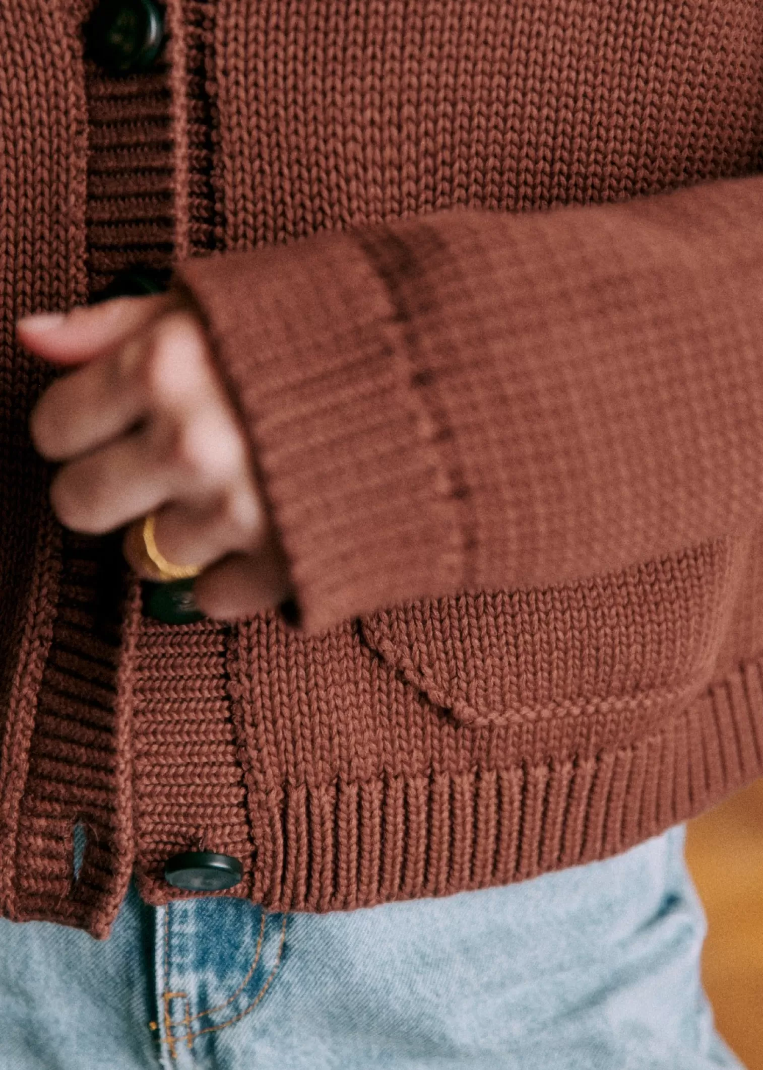 Brown Open Front Cardigan Sweater