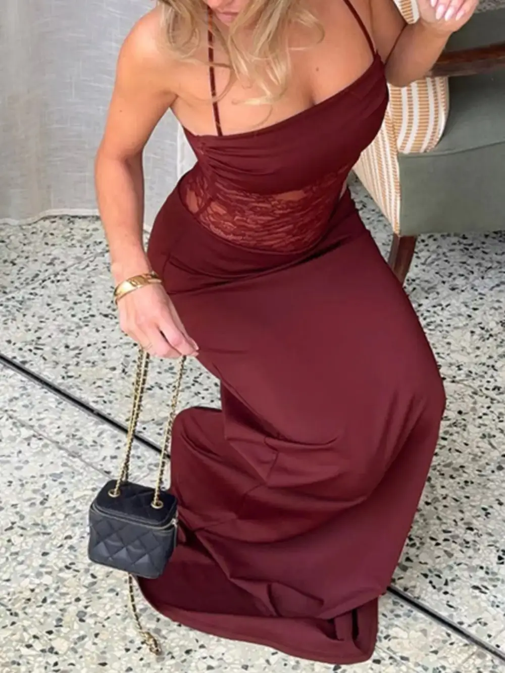 Clean Line Lace Maxi Dress