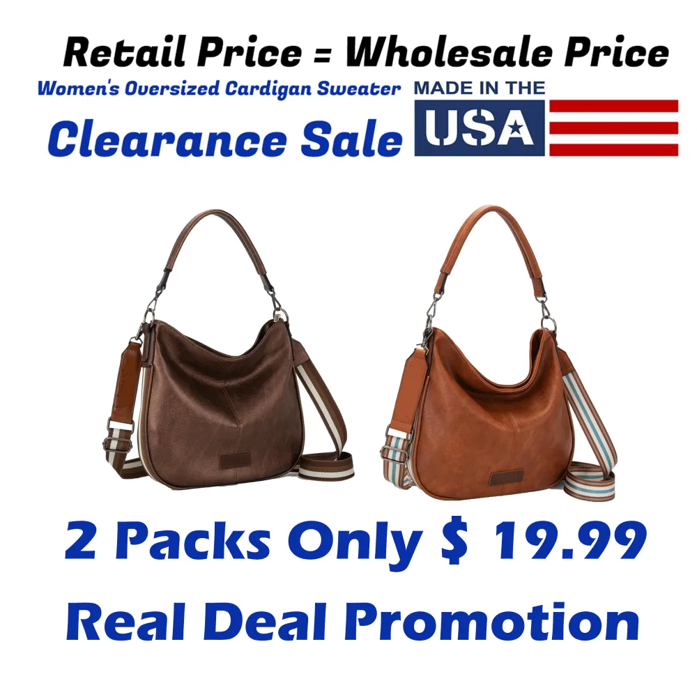 Hobo Bags Large Crossbody Bags for Women – Shoulder Purses with Striped Cotton Straps 🔥 Limited-Time Offer — 50% OFF