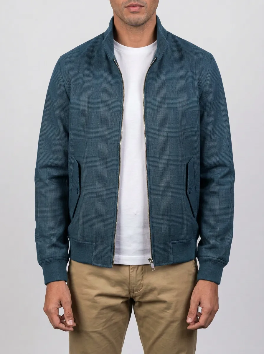 Glen Plaid Zip Jacket