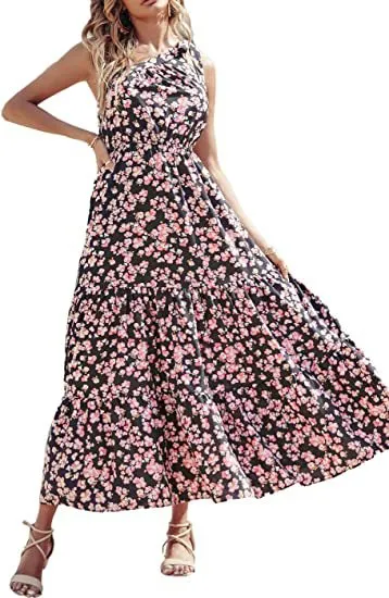 Summer Women's Bohemian Floral Dress Beach Holiday Large Swing