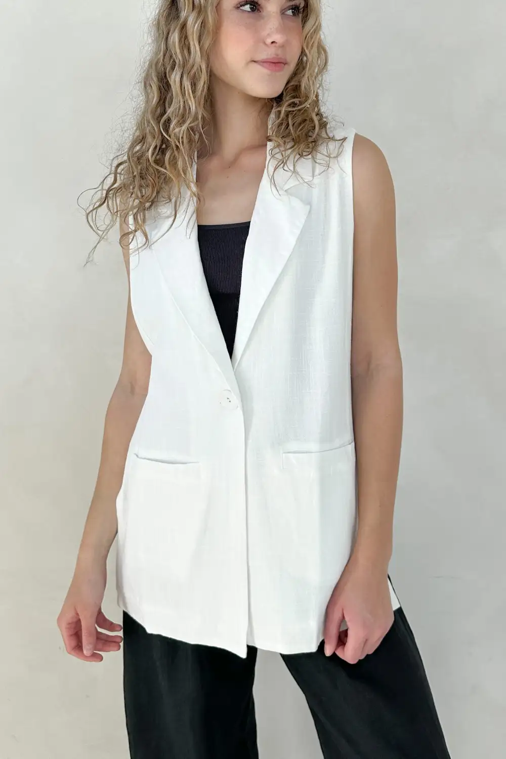 Soft Linen Blend Vest