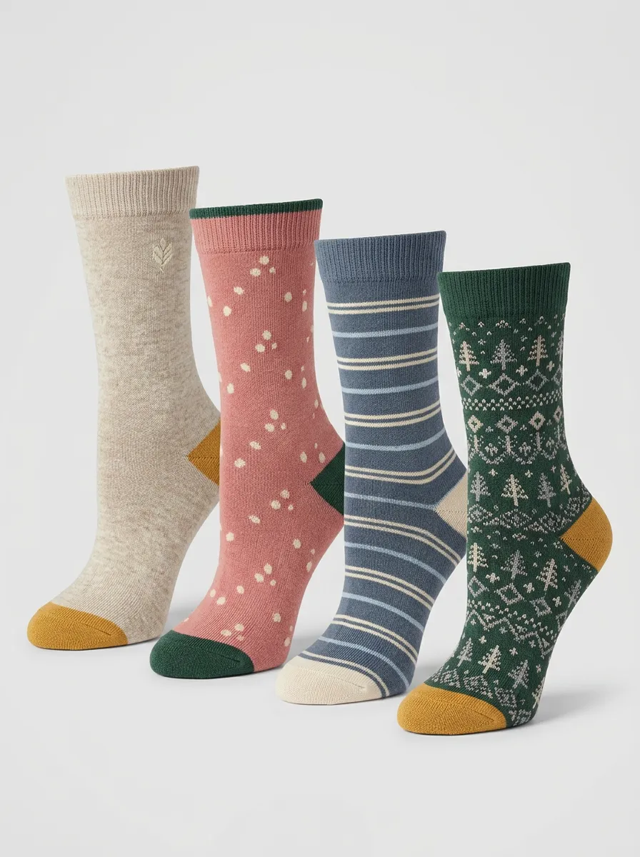 Classic Nature Four-Pair Casual Socks