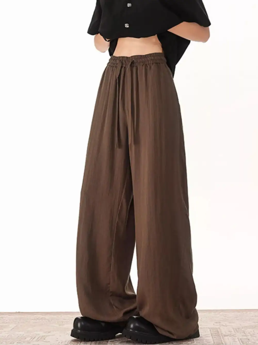Men's Plus Size Wide Leg Drawstring Pants