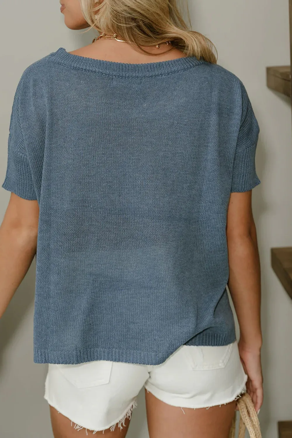 High-Low Hem Short Sleeve Vest
