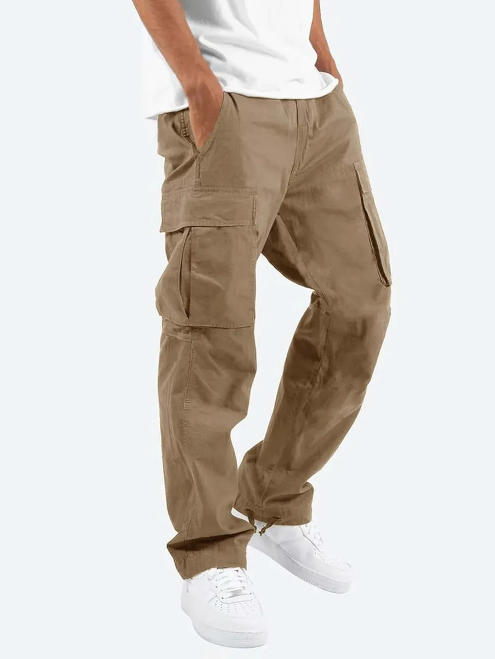 Men's Relaxed Fit Cargo Pants with Multiple Utility Pockets