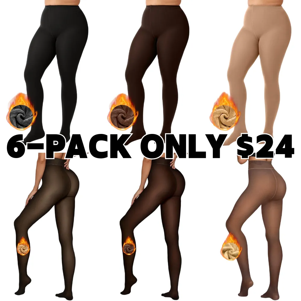 Women Fleece Lined Leggings Sheer Fake Translucent Pantyhose Thermal High Waisted Footed Opaque Tights