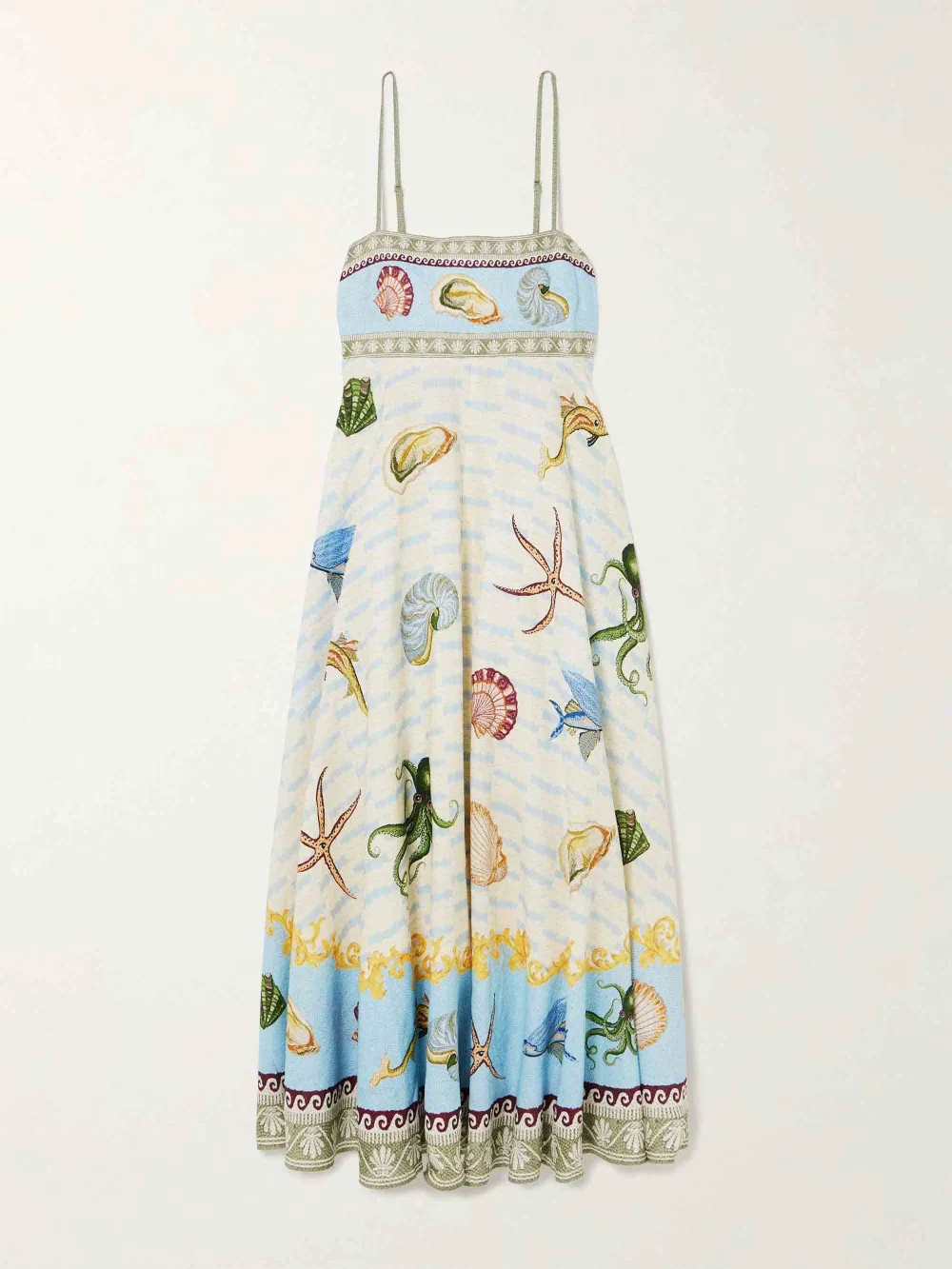 Deep Sea Floral Print Midi Dress