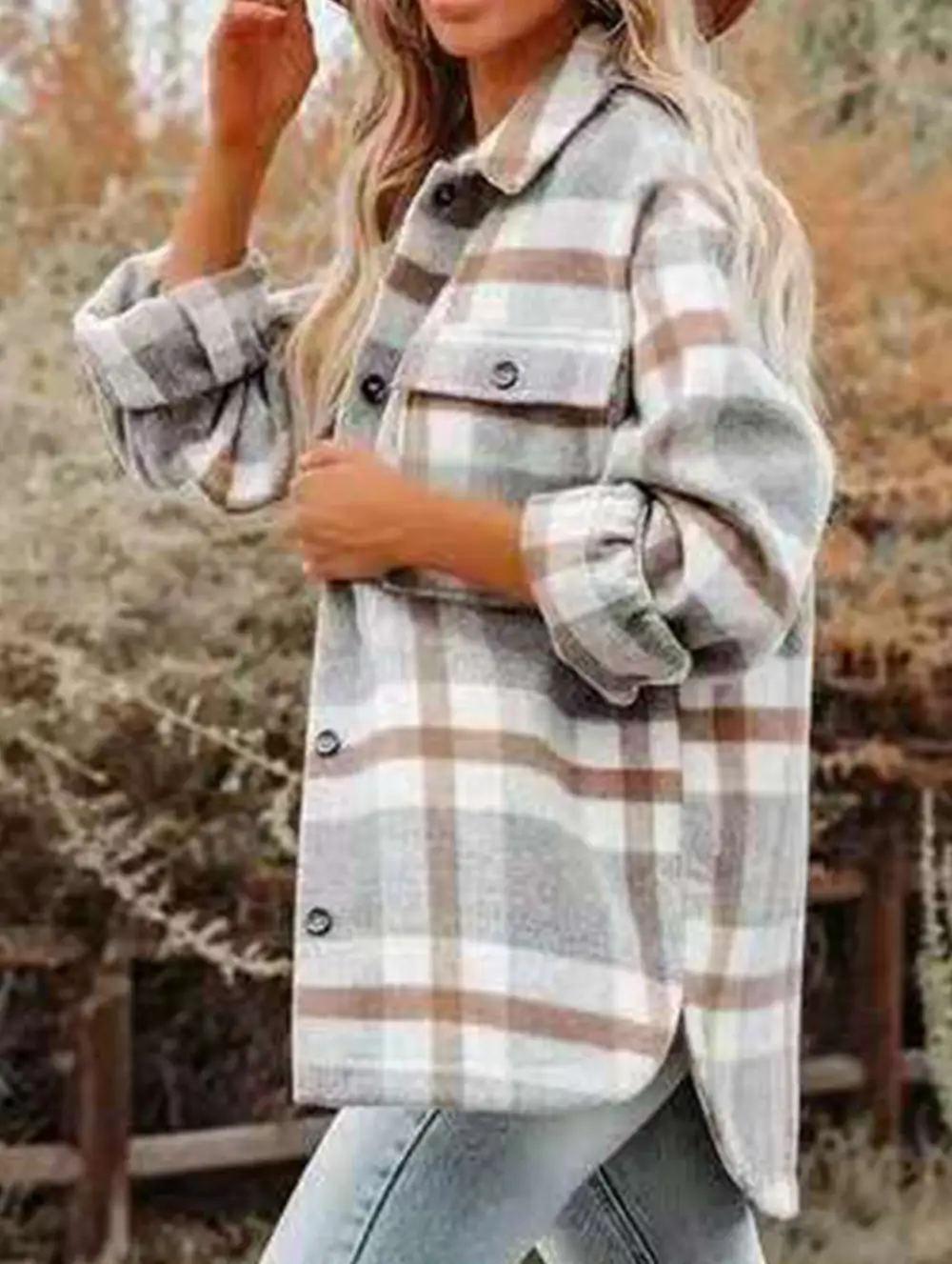 Loose Plaid Long-Sleeved Shirt