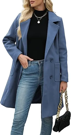 🔥 Women’s Wool Blend Mid-Long Coat – Elegant Warmth, Premium Wool, Minimalist Chic