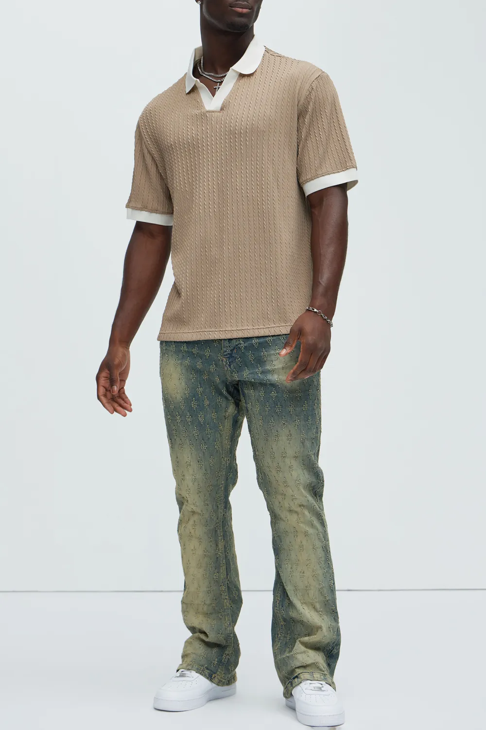 Color Block Textured Polo