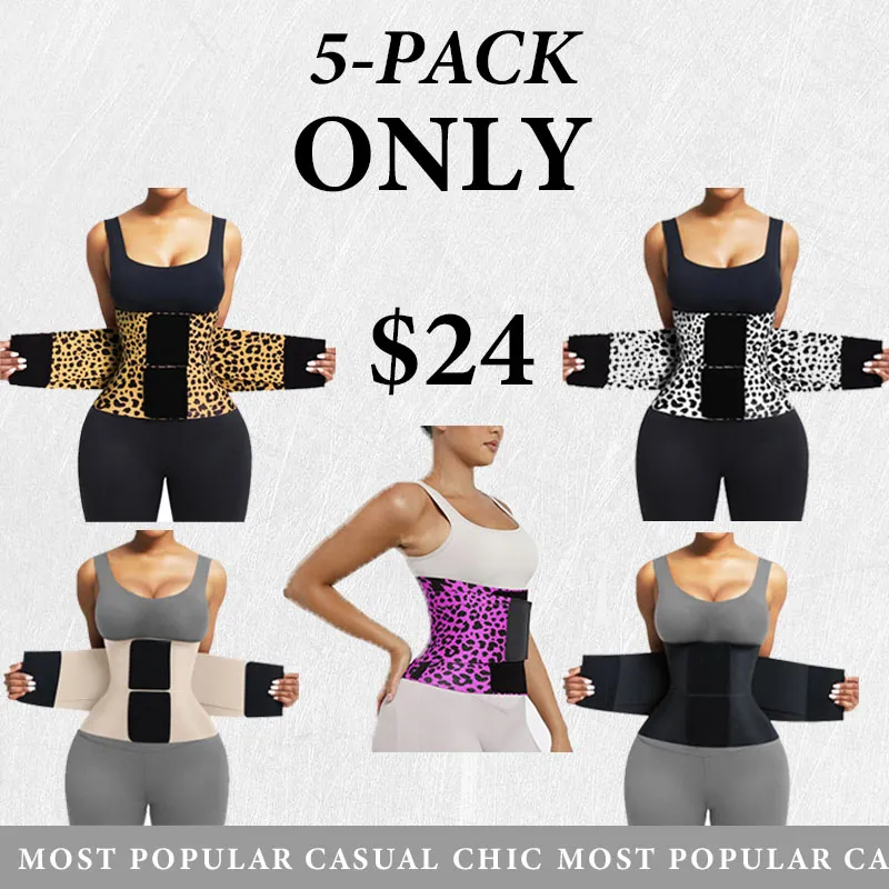 5PACK Belt Waist Cincher Ab Belt Tummy Control Body Shaper With Triple Wrap WomenBComfortable Fabrics Nylon Adjustable MulticolorLady Festival